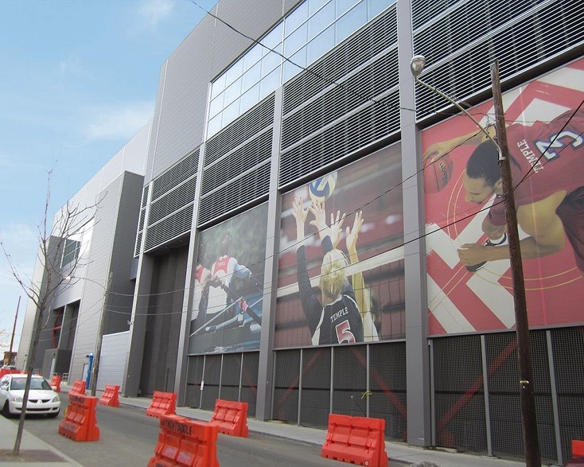 Structural Engineer | Facade Restoration | Temple University | Philadelphia, PA | Ground level, view of sports teams | O’Donnell & Naccarato