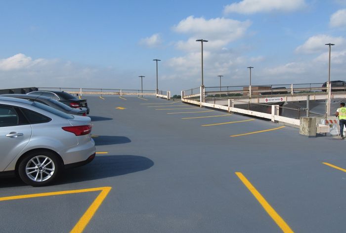 Structural Engineer | Garage Restoration | Newark Beth Israel Garage | Newark, NJ | Wide shot of rooftop parking lot | O’Donnell & Naccarato