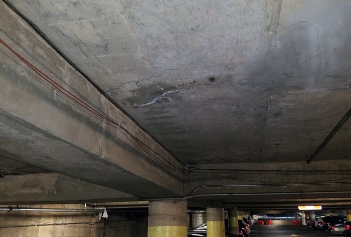 Structural Engineer | Facade Restoration | Robert Wood Johnson Garage | New Brunswick, NJ | Shot of ceiling | O’Donnell & Naccarato