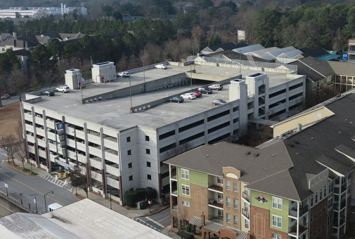 Structural Engineer | Facade Restoration | Confidential Project Garage | Atlanta, GA | Aerial view of garage | O’Donnell & Naccarato