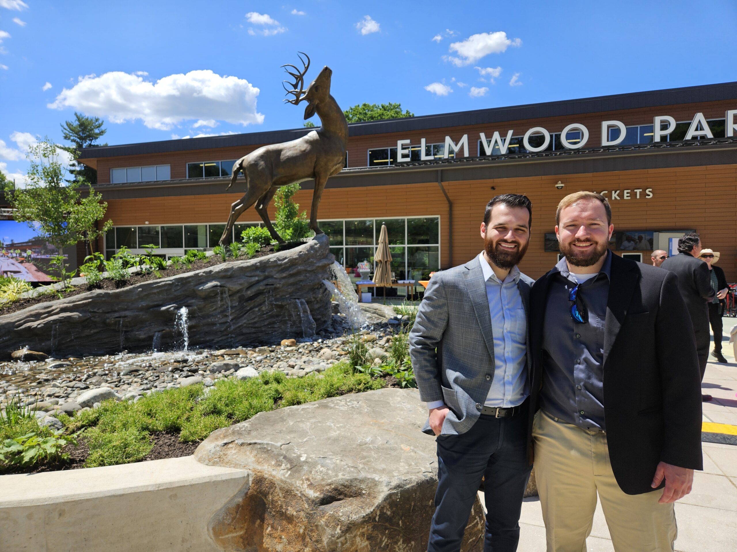 Photo of 2 people standing in front of Photo of Elmwood Park Zoo Animal Hospital and Welcome Center